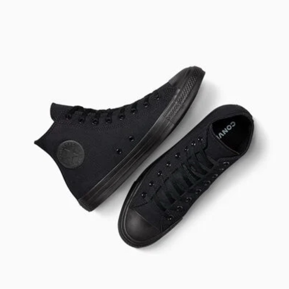 Converse All Black High-Top Sneakers size 8 women